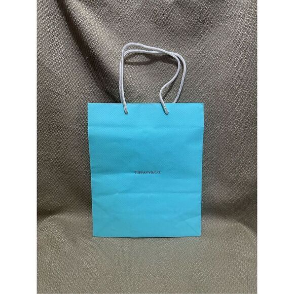 Tiffany & Co. Shopping Bag Empty Blue 8” X 9.75” X 4” W/ White Cord Handle - Picture 1 of 7